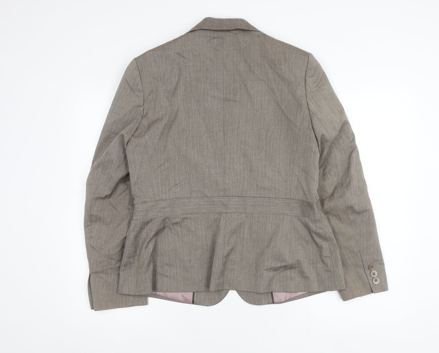 F&F Women’s Brown Pinstripe Blazer Size 16 Regular Fit Work Jacket