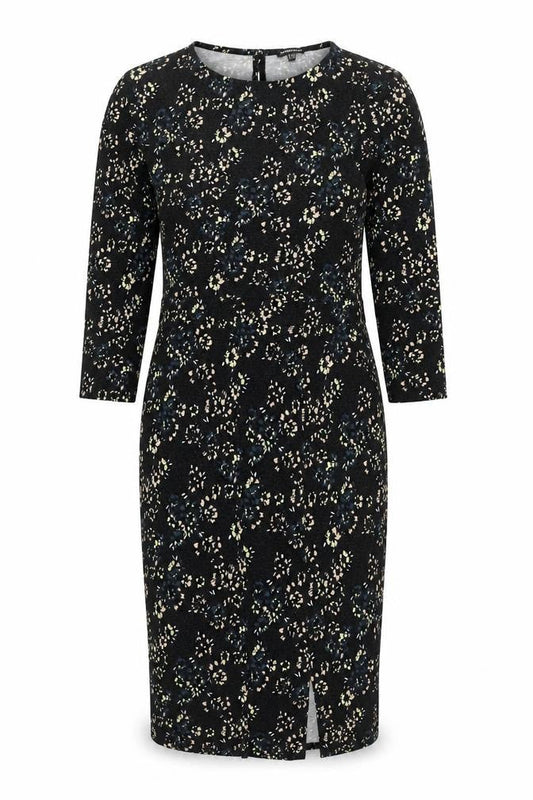 Warehouse Women’s Black Floral Bodycon Knee Length Dress Size 10