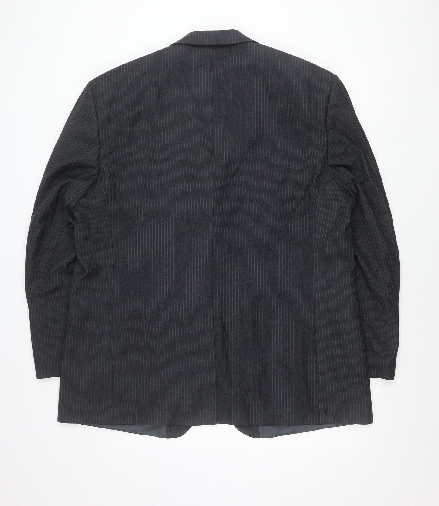 BHS Men’s Grey Pinstripe Blazer Jacket 48 Chest Regular Fit
