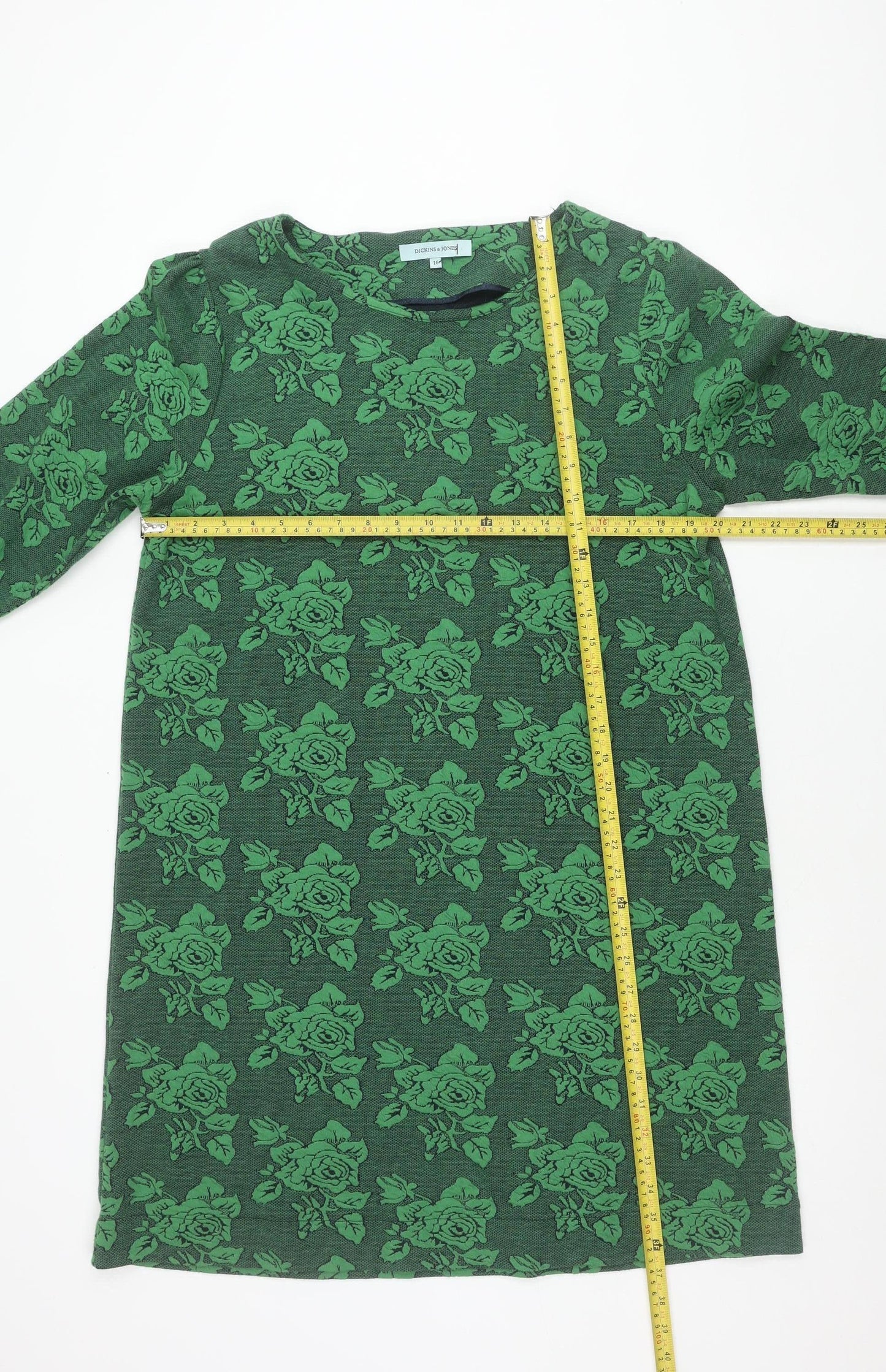 Dickins & Jones Women’s Green Floral Shift Dress Size 16
