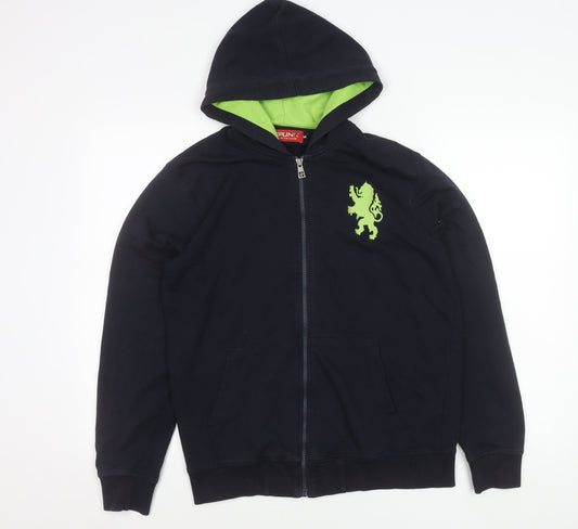 SPUNK Men’s Black Hooded Full Zip Jacket M Cotton Blend