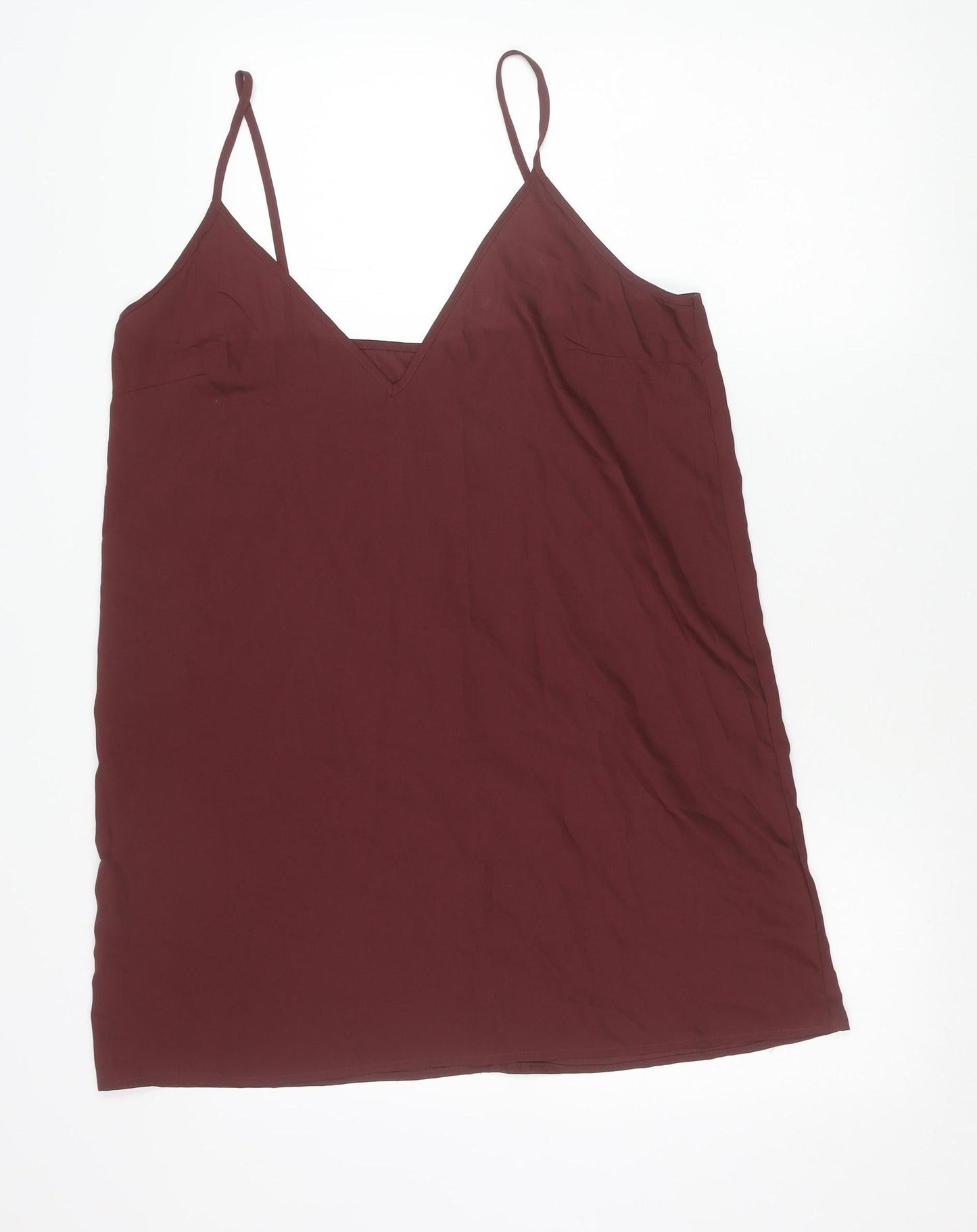 Topshop Women’s Red Polyester Camisole Tank Top UK 14