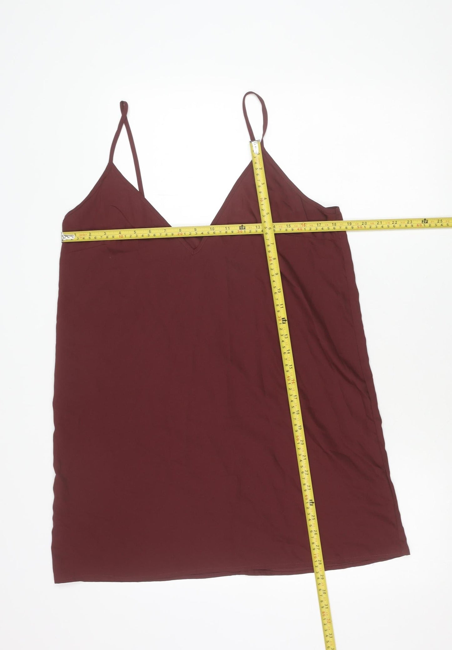 Topshop Women’s Red Polyester Camisole Tank Top UK 14