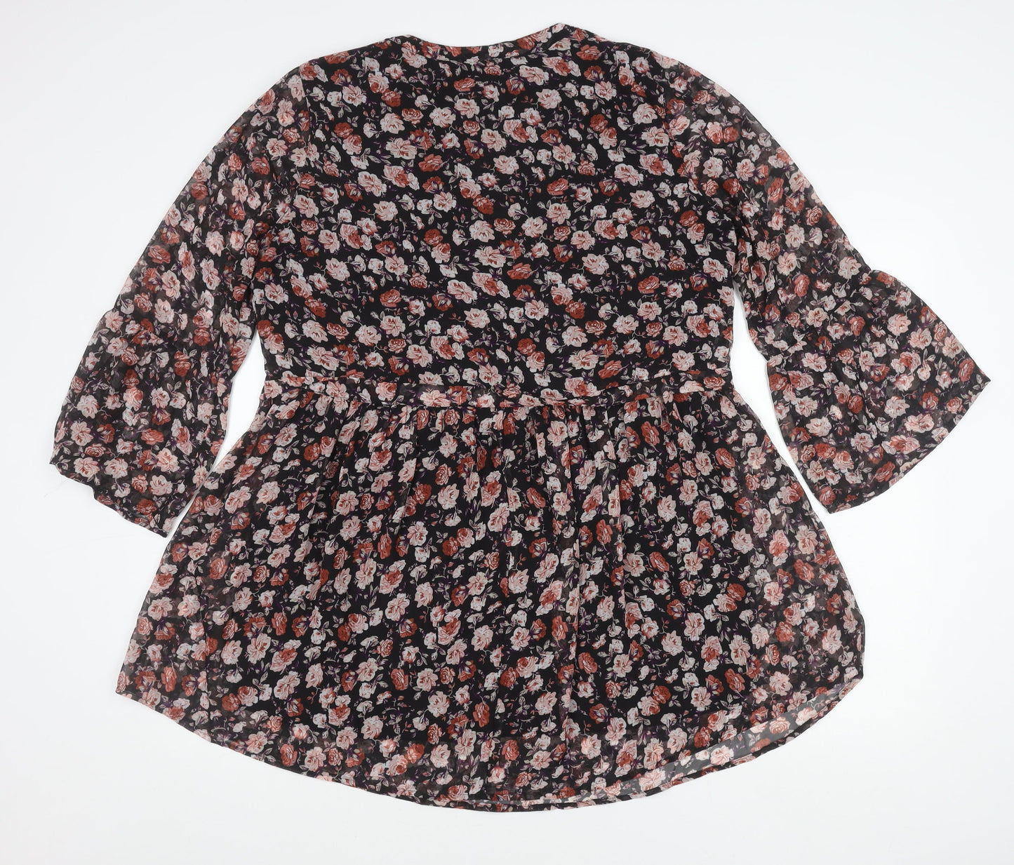 Jacqueline de Yong Womens Floral Tunic Blouse Size 14 Multicolour