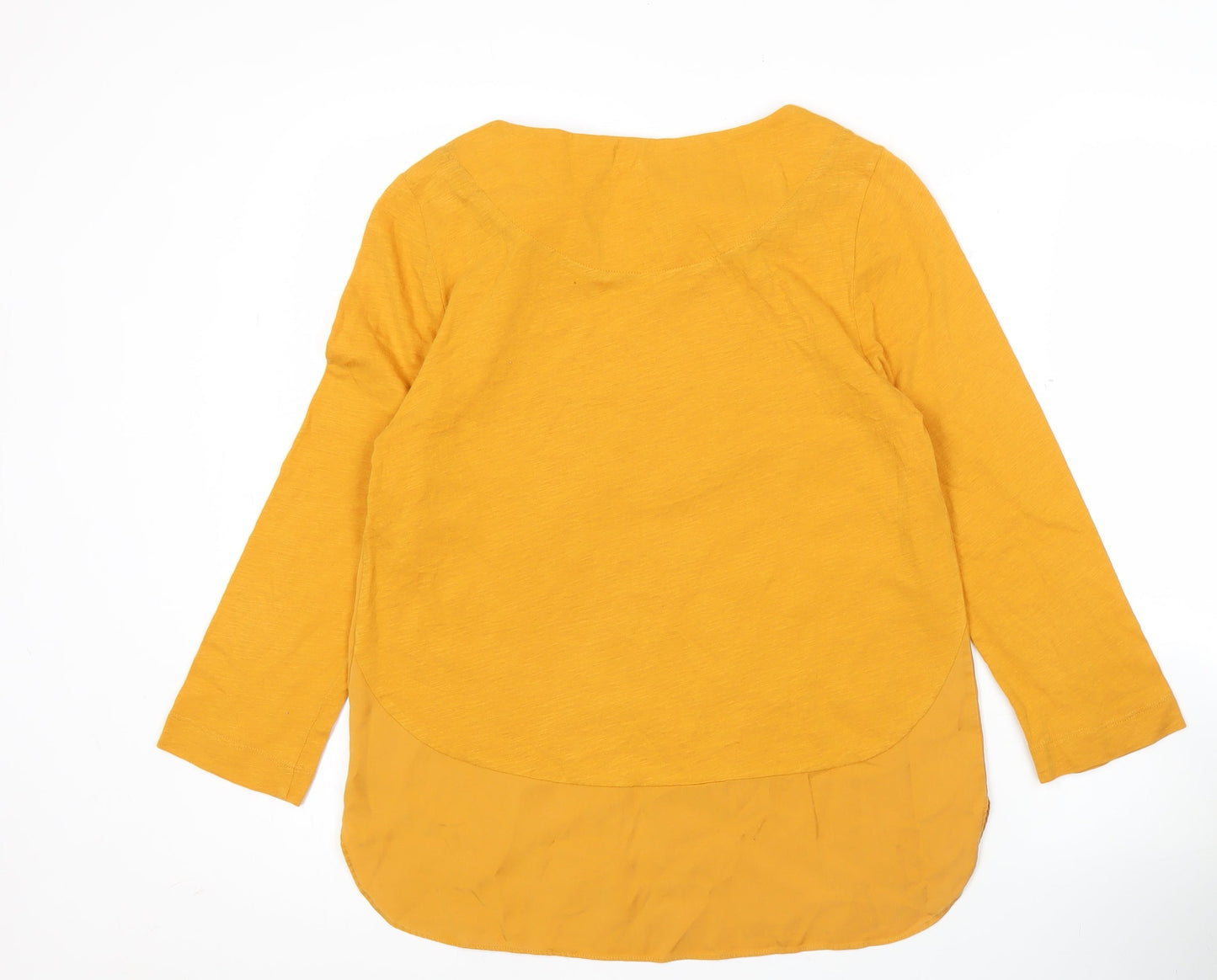 White Stuff Womens Yellow Size 10 Tunic Blouse Long Sleeve Scoop Neck
