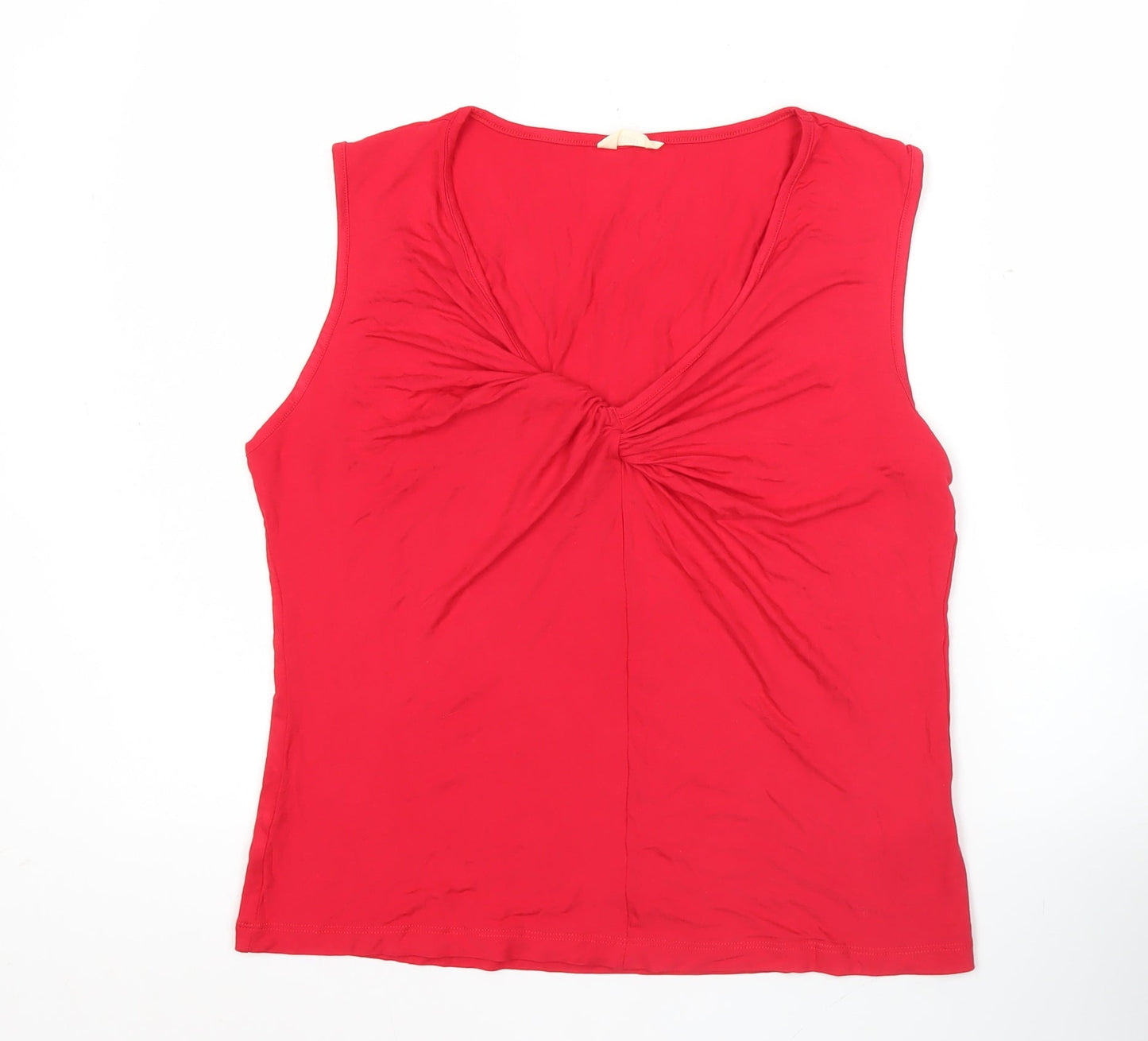 Hush Womens Red Sleeveless V-Neck Jersey Tank Top Size S
