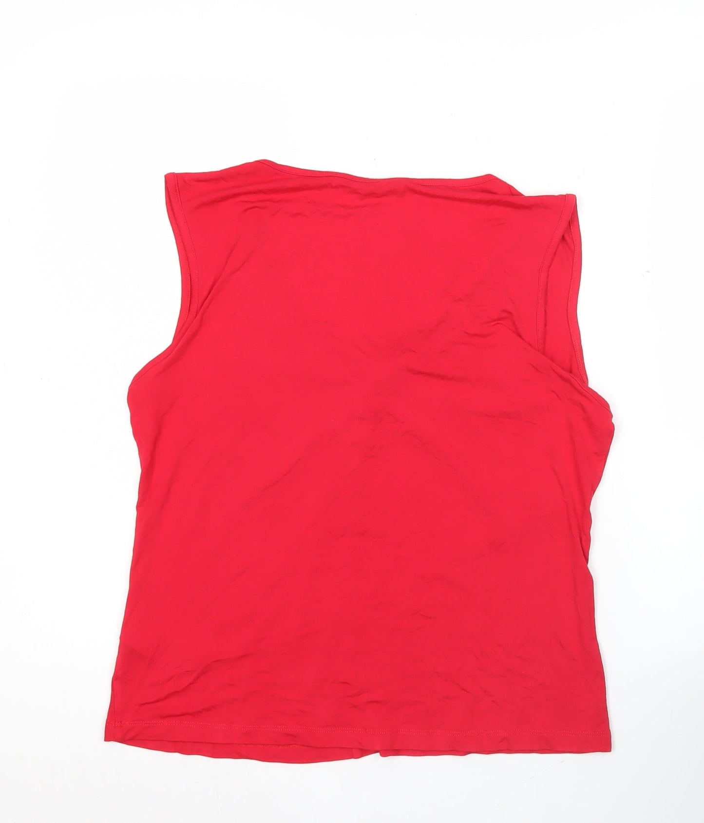 Hush Womens Red Sleeveless V-Neck Jersey Tank Top Size S