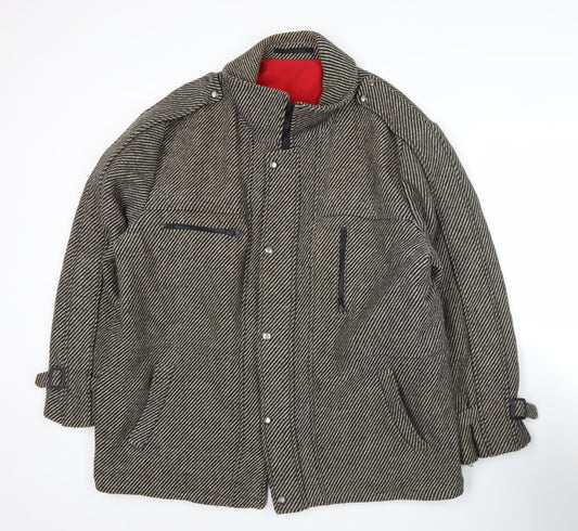 Pecker Court Men's Grey Wool Blend Mid-Length Overcoat Size 46