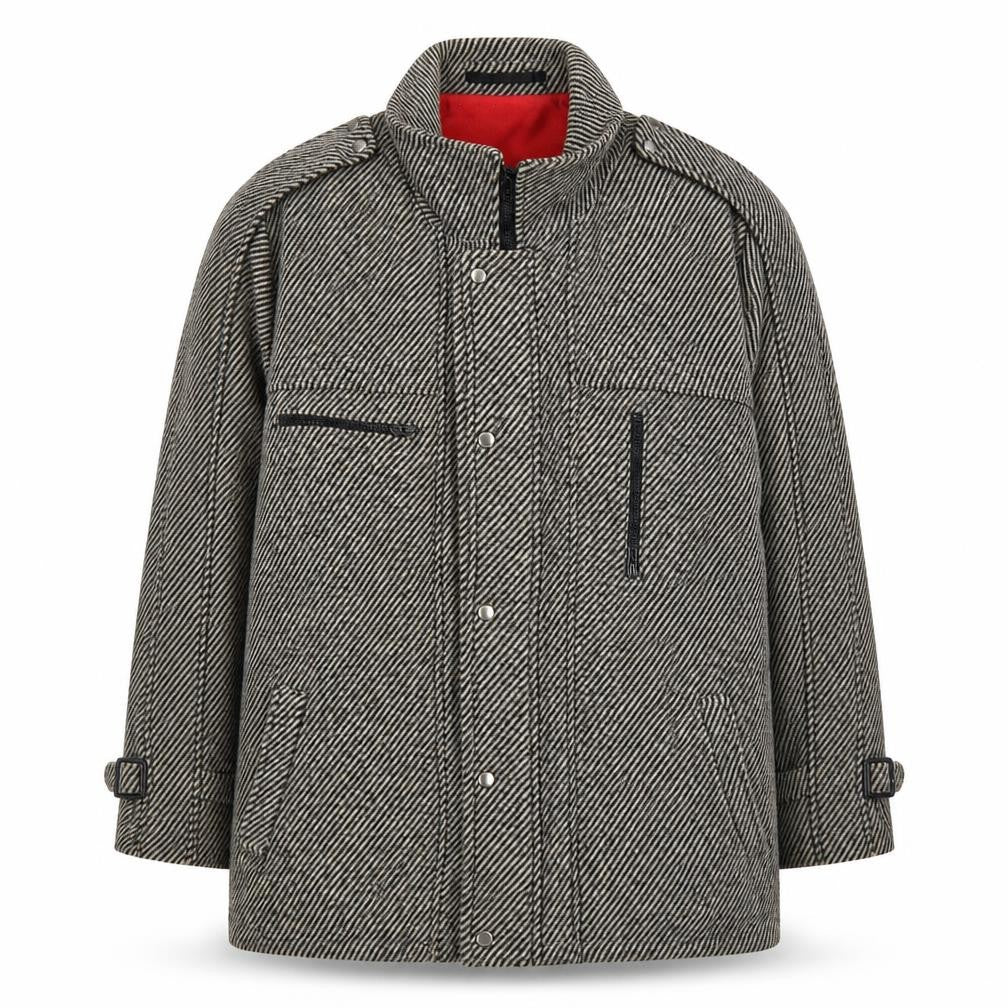 Pecker Court Men's Grey Wool Blend Mid-Length Overcoat Size 46