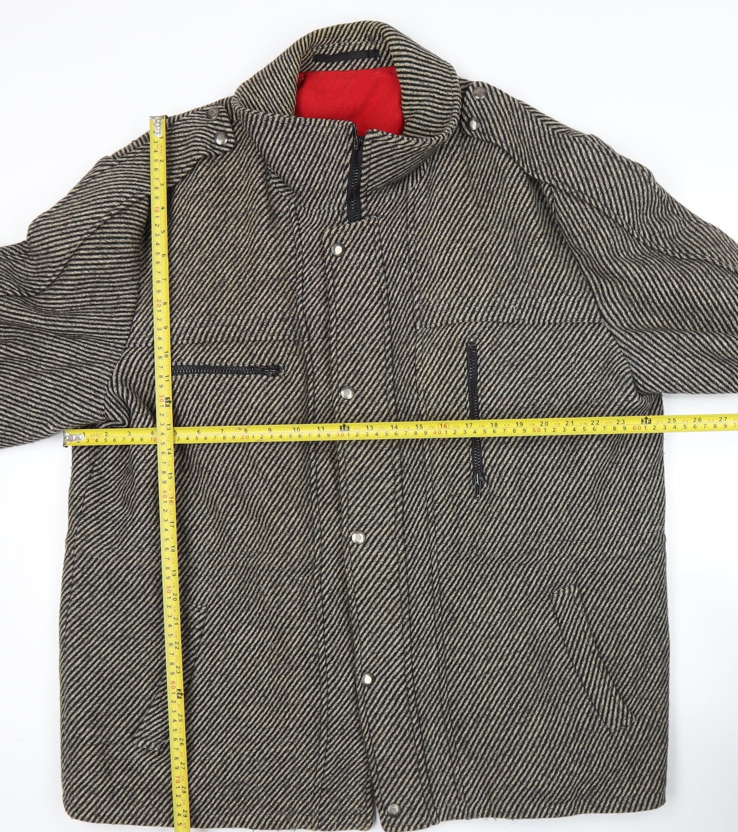 Pecker Court Men's Grey Wool Blend Mid-Length Overcoat Size 46