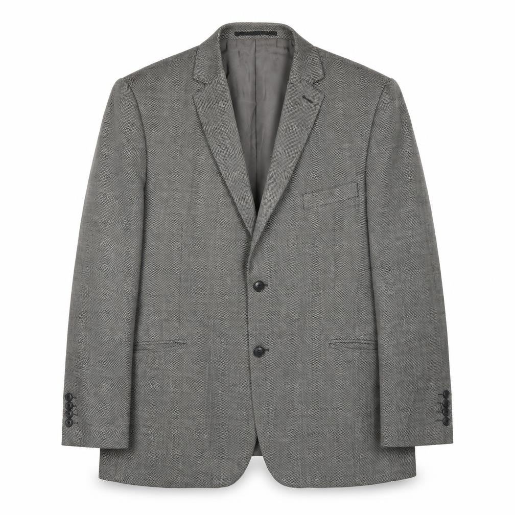 Fellini Men’s Grey Wool Blend Blazer Jacket 48 Regular Classic Herringbone