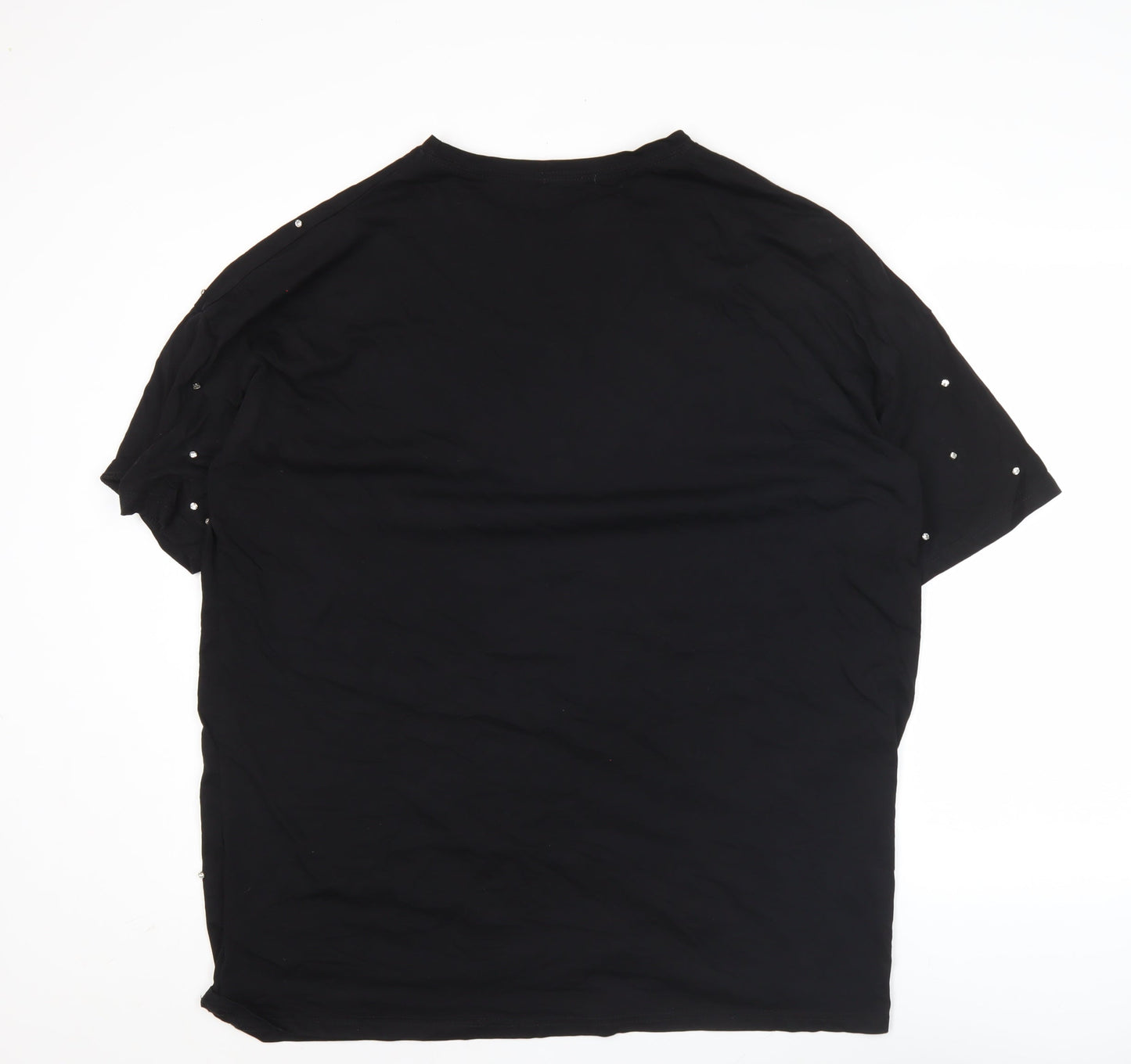 Cherry Koko Womens Black Studded Polka Dot T-Shirt Size M