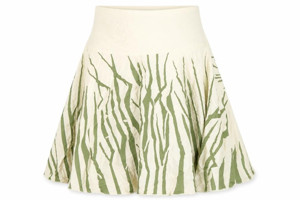 Green Habit Women’s Ivory Green A-Line Cotton Skirt Size 4