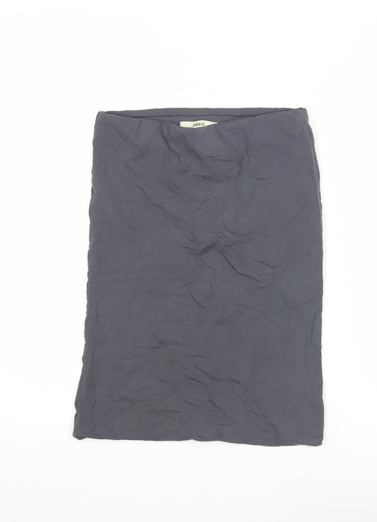 Oasis Women’s Grey Pencil Skirt Size S Stretch Viscose Work Casual