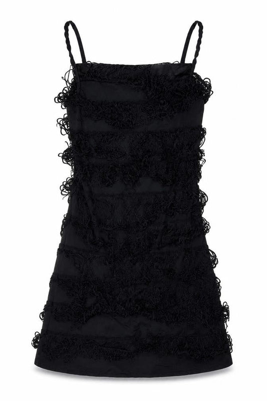 Vero Moda Womens Black M Bodycon Fringe Strapless Mini Dress