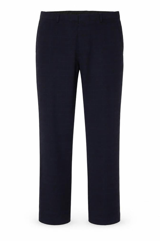 Burton Menswear Men’s Blue Check Dress Trousers 30R Regular Fit