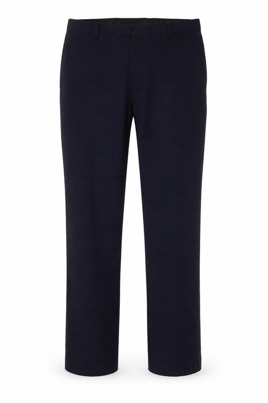Burton Menswear Men’s Blue Check Dress Trousers 30R Regular Fit