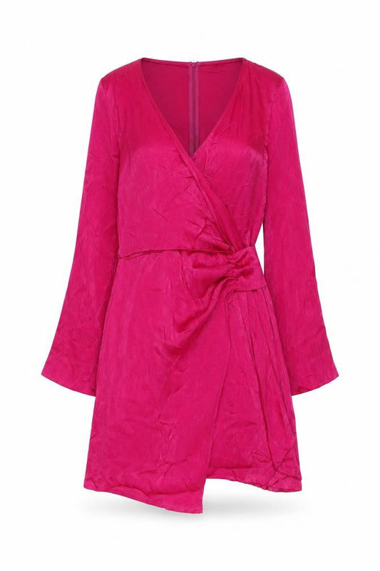 Zara Women Pink XS Wrap Mini Dress Long Sleeve Partywear
