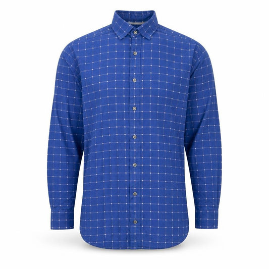 Charles Tyrwhitt Men’s Blue Check Classic Fit Cotton Shirt S
