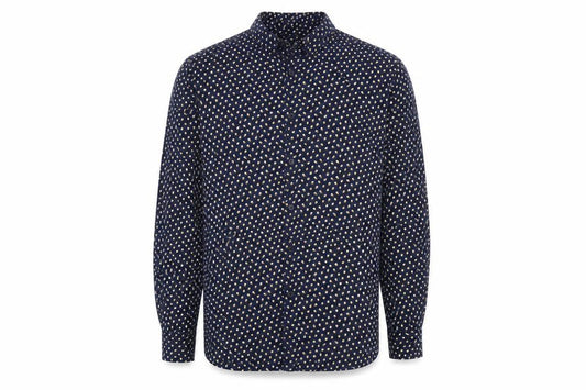 Jasper Conran Men's Blue Polka Dot Long Sleeve Button-Up Shirt L