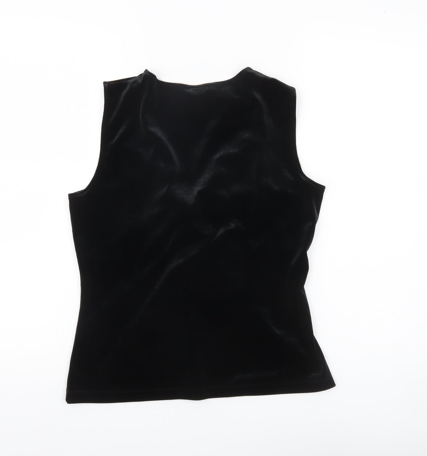 Marks and Spencer Women’s Black Velvet V-Neck Sleeveless Blouse UK14