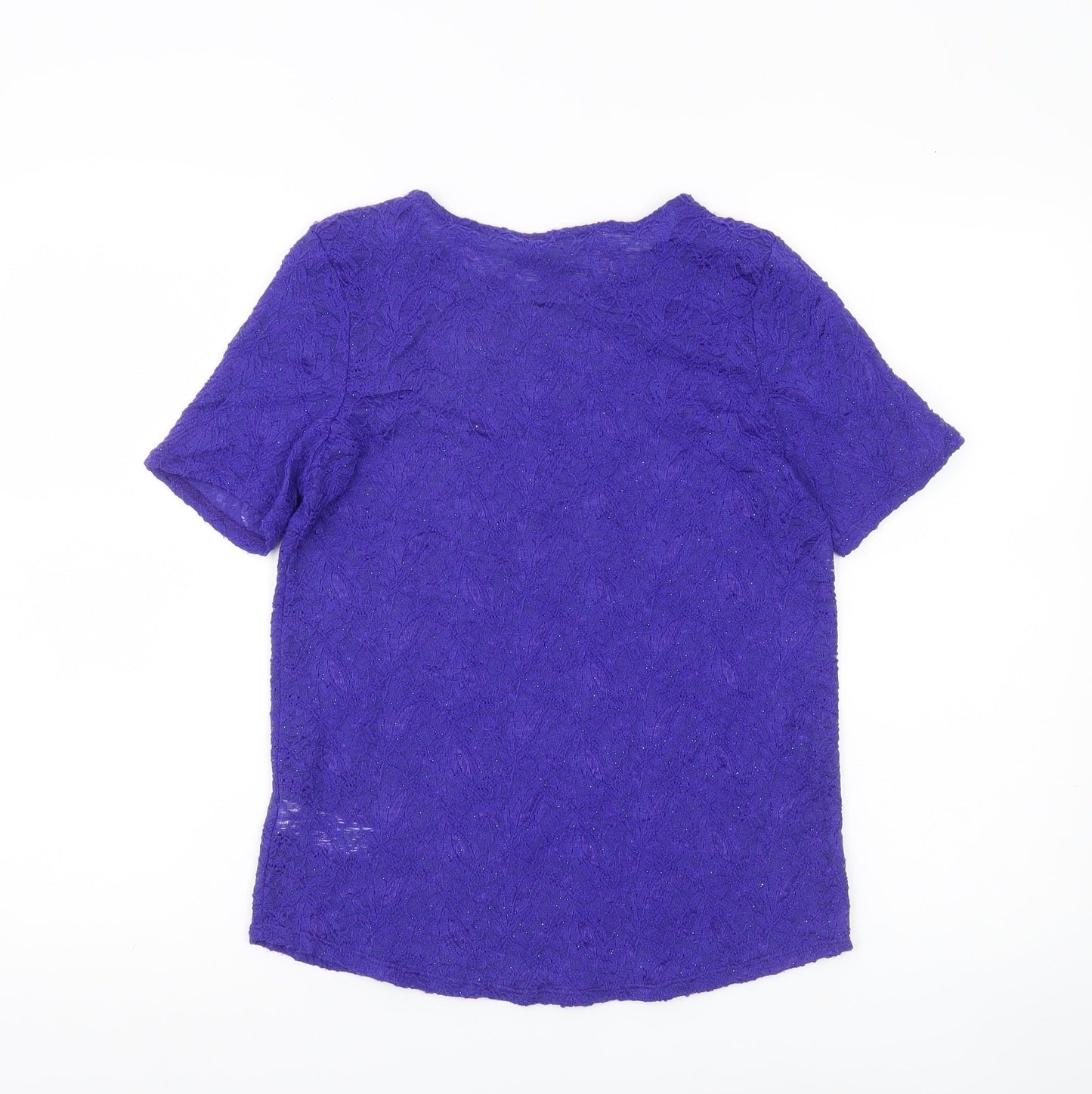 Dorothy Perkins Women’s Purple Lace Glitter T-Shirt Top Size 10
