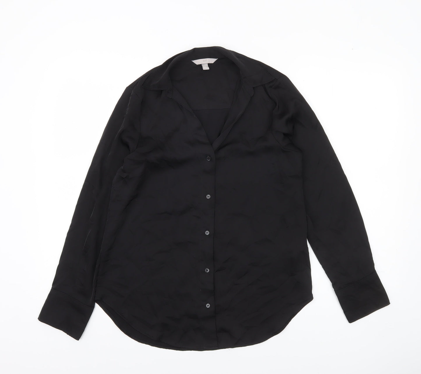H&M Women’s Black XS Button-Up Shirt Long Sleeve Collared Workwear