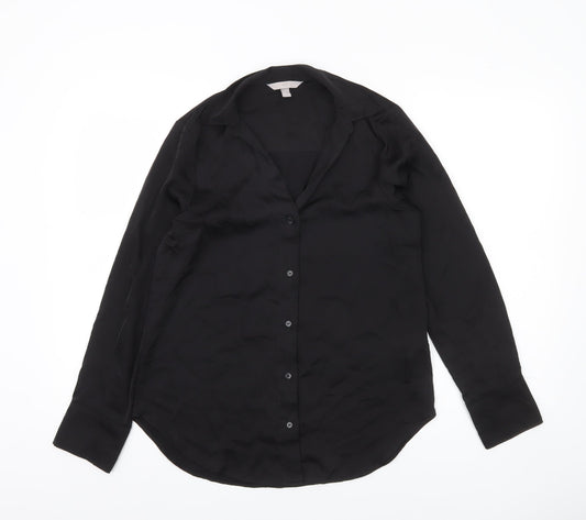 H&M Women’s Black XS Button-Up Shirt Long Sleeve Collared Workwear