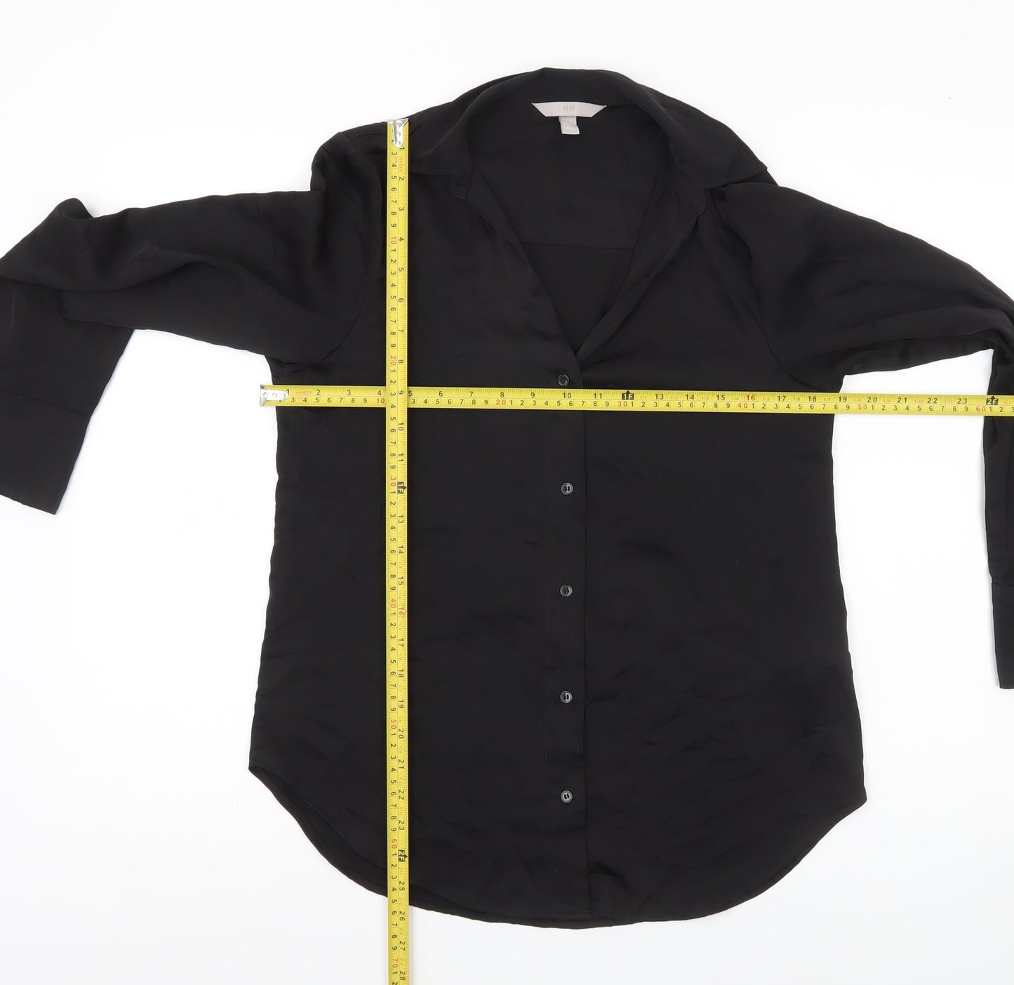 H&M Women’s Black XS Button-Up Shirt Long Sleeve Collared Workwear