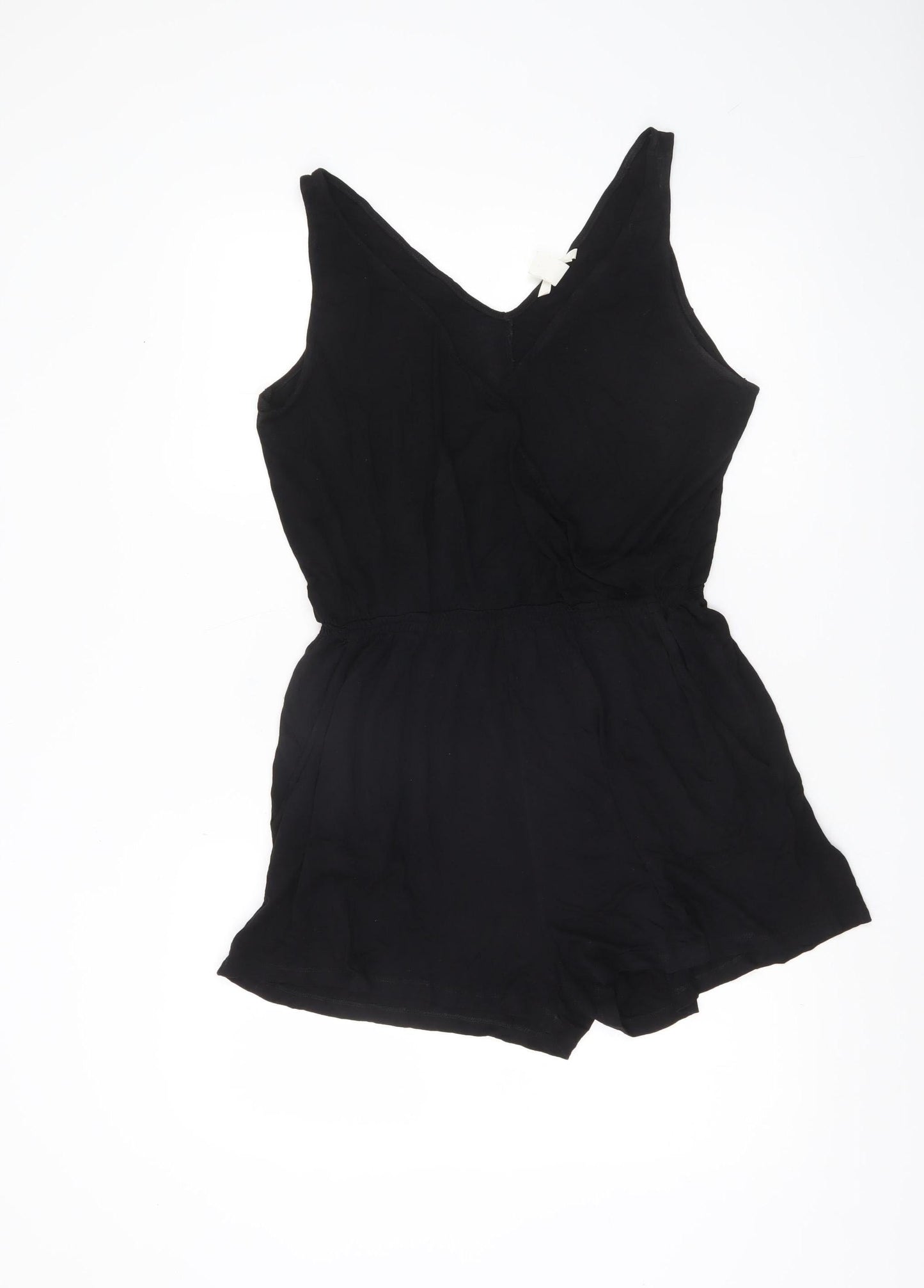 H&M Women’s Black V-Neck Sleeveless Casual Playsuit Size 12