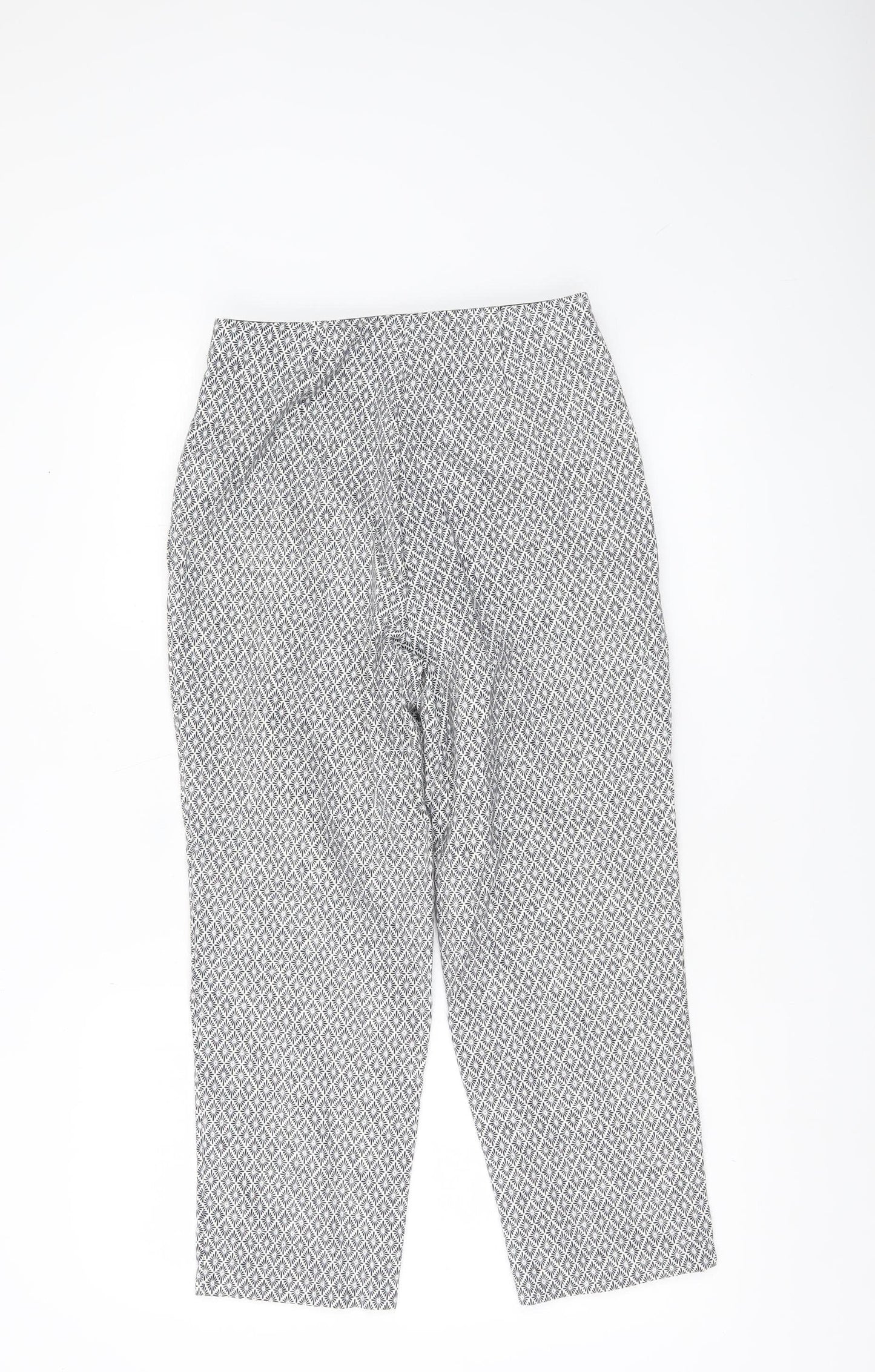 Marks and Spencer Womens Multicoloured Geometric Slim Chino Trousers Size 8