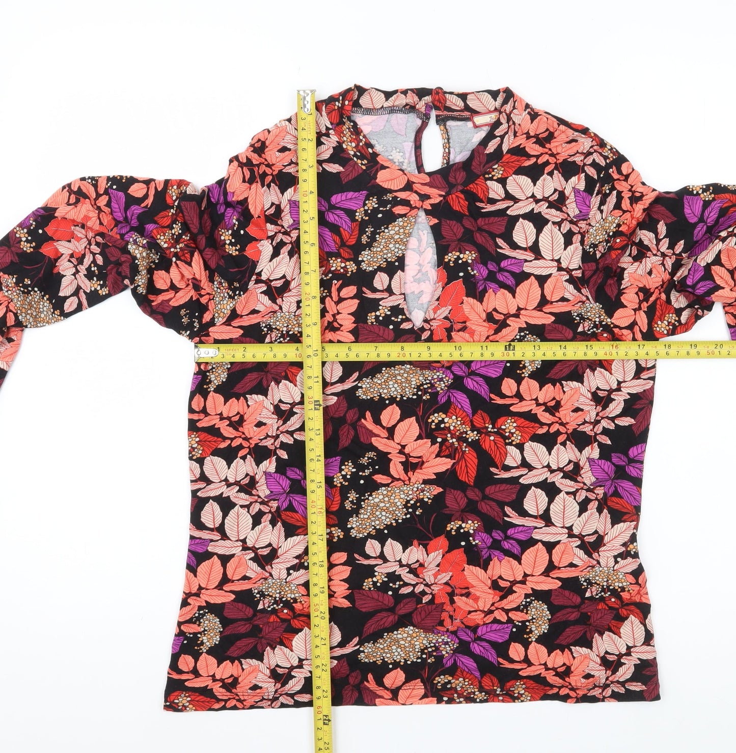 Joe Browns Womens Multicoloured Floral Tunic Blouse UK 12 Long Sleeve