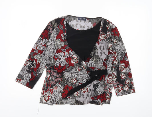 Saloos Women’s Multicoloured Floral Wrap Blouse Size L