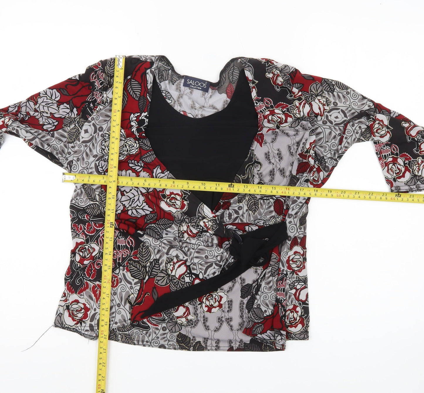 Saloos Women’s Multicoloured Floral Wrap Blouse Size L