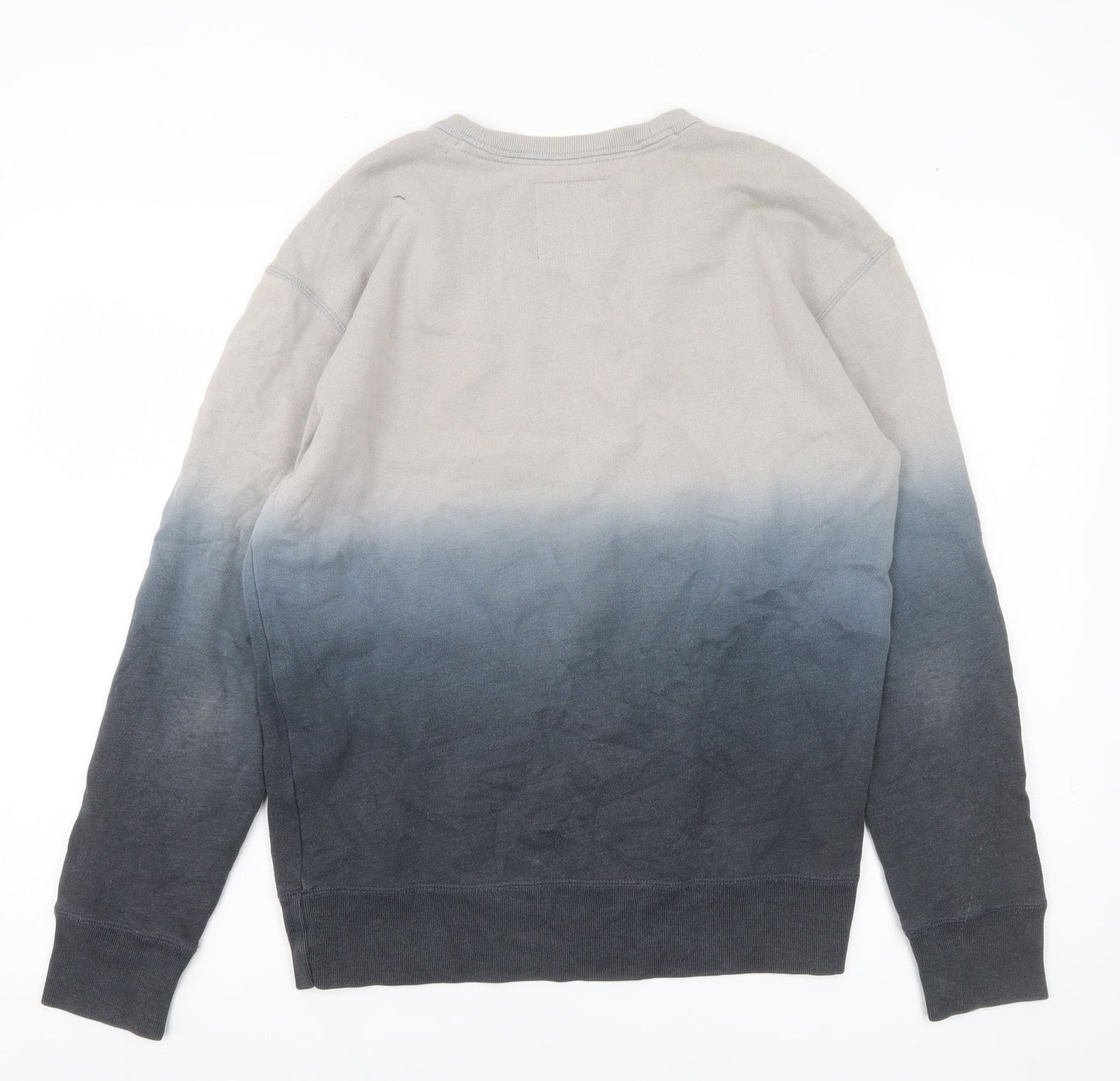 Hollister Mens Grey Black Ombre Sweatshirt S Pullover Crew Neck