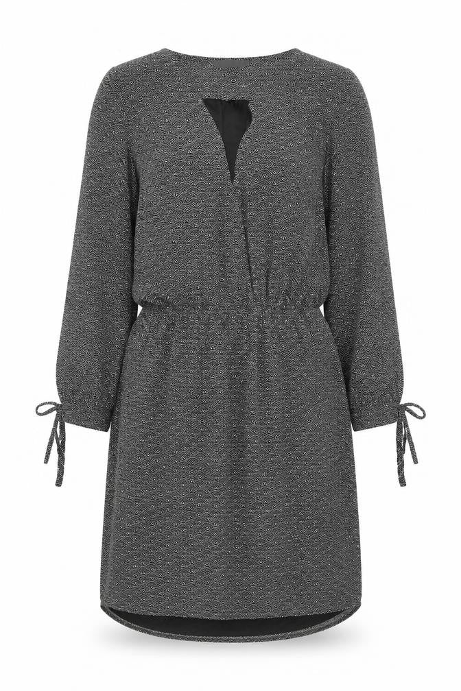 H&M Women’s Black Geometric Knee Length Shift Dress Size 8