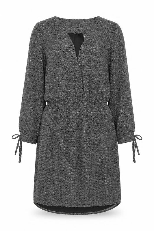 H&M Women’s Black Geometric Knee Length Shift Dress Size 8