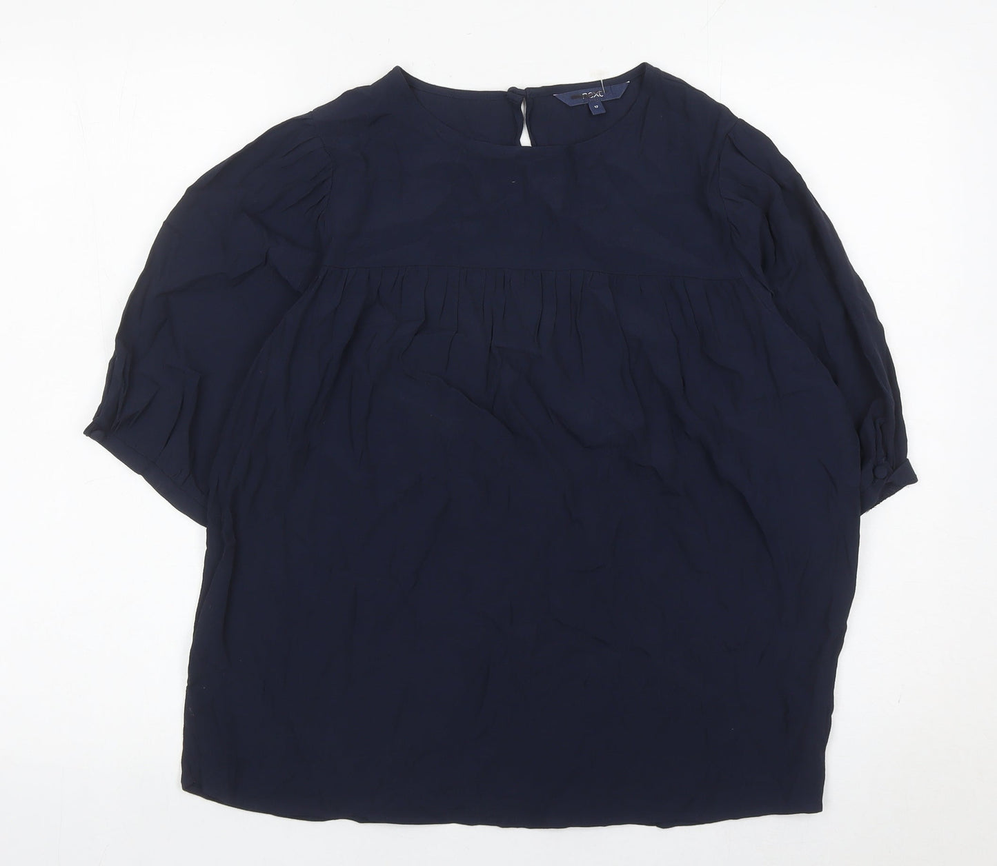 Next Women’s Navy Blue Blouse Size 12 Tunic Style 3/4 Sleeve