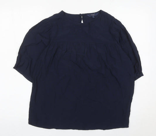 Next Women’s Navy Blue Blouse Size 12 Tunic Style 3/4 Sleeve