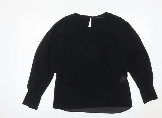 Zara Women Black Blouse Size S Long Sleeve Tunic Style