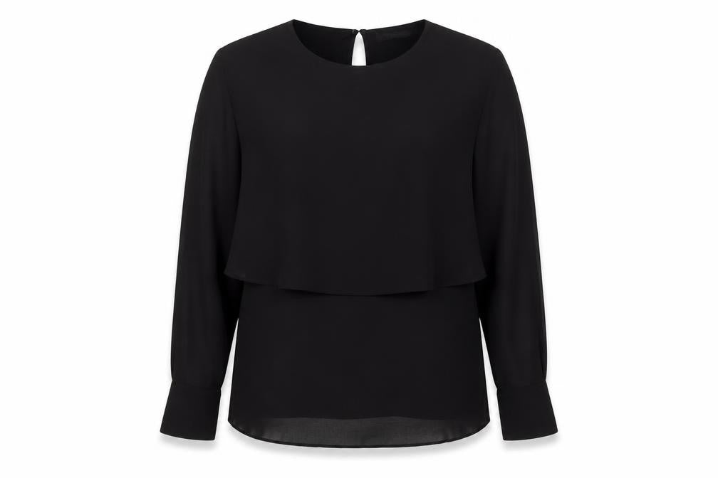 Zara Women Black Blouse Size S Long Sleeve Tunic Style
