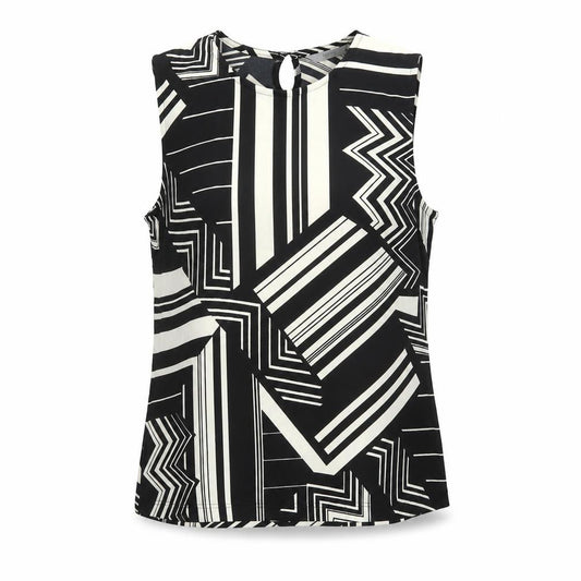 Marks and Spencer Women’s Black Geometric Sleeveless Blouse UK 12