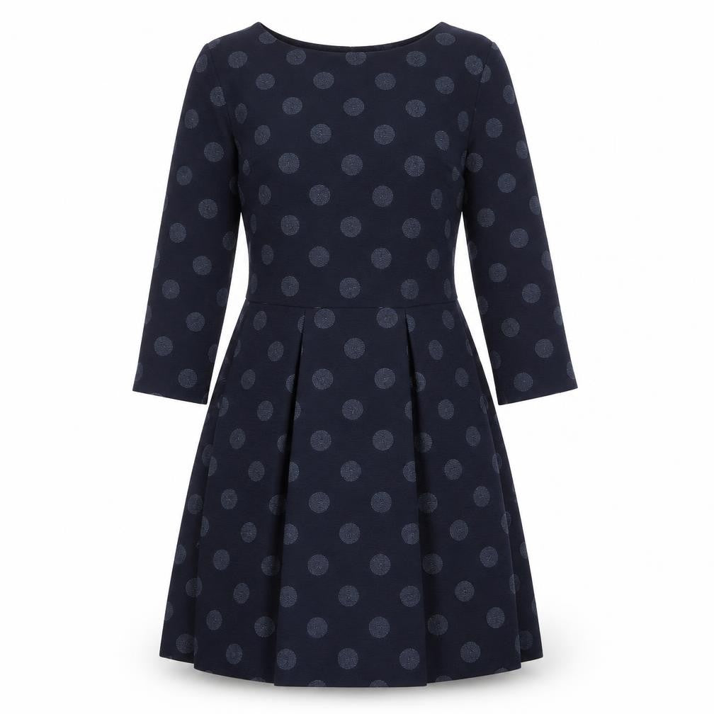 Next Women's Blue Polka Dot Fit & Flare Dress Size 10