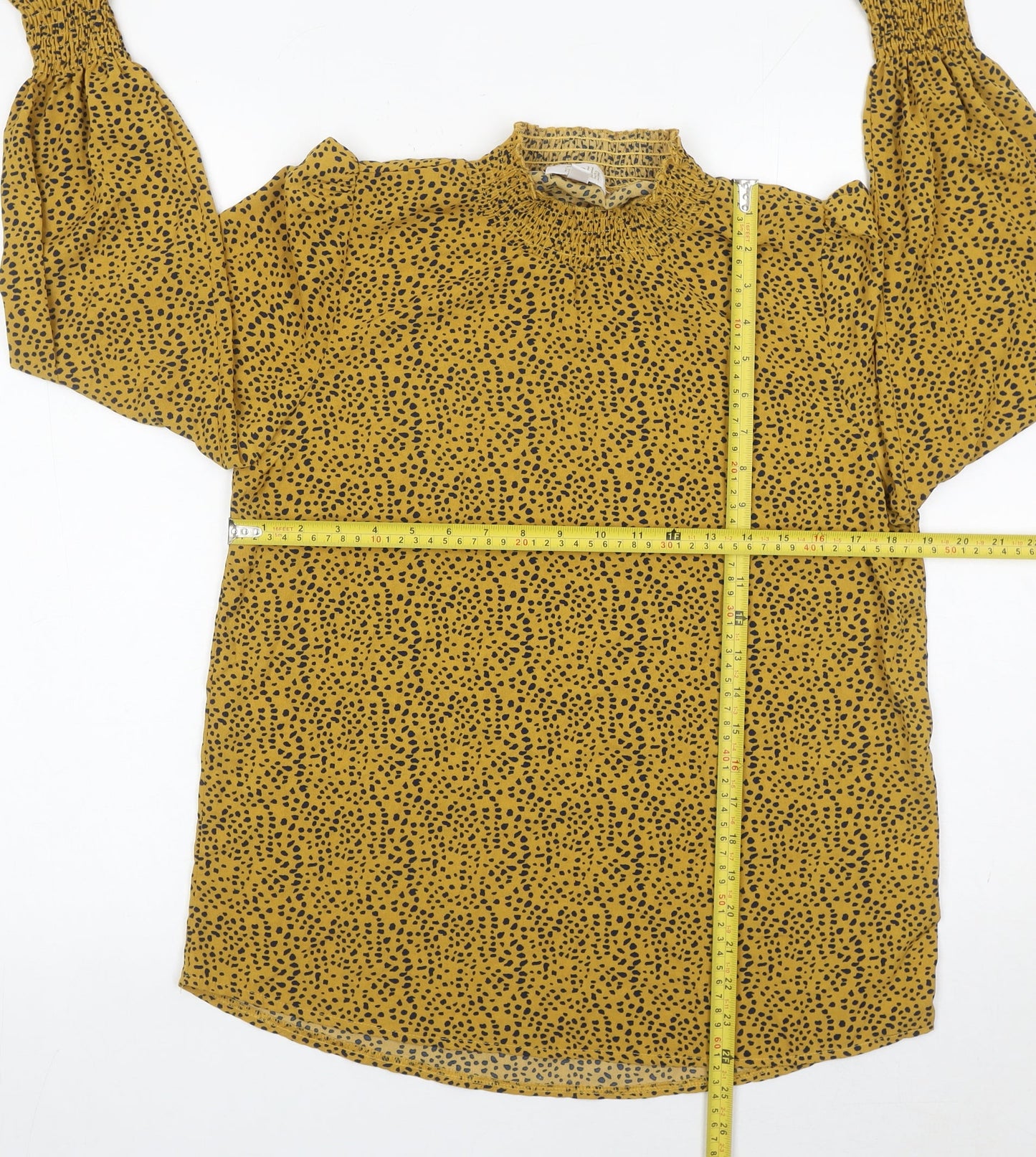 Stella Morgan Womens Yellow Animal Print Tunic Blouse Size 10