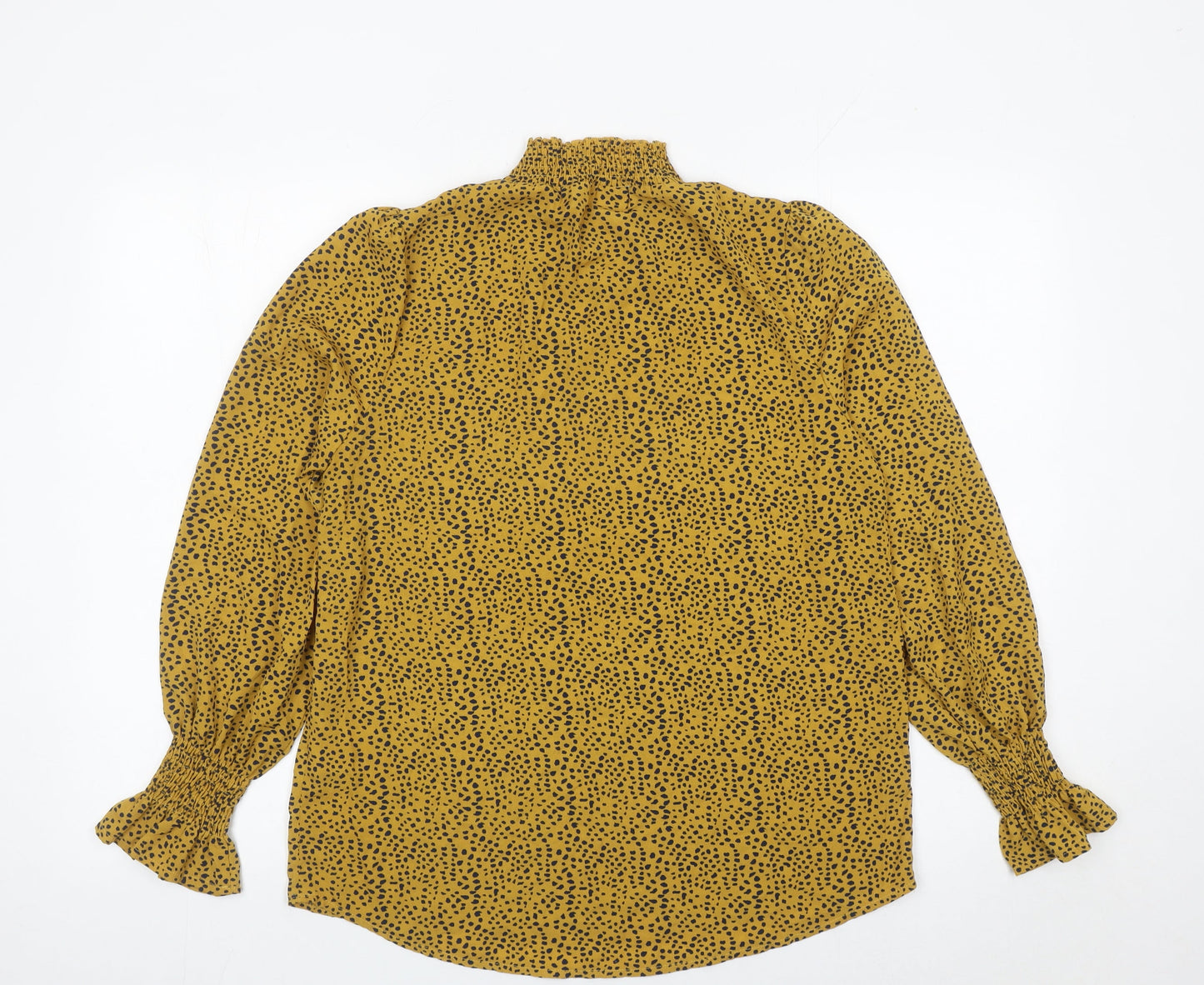 Stella Morgan Womens Yellow Animal Print Tunic Blouse Size 10