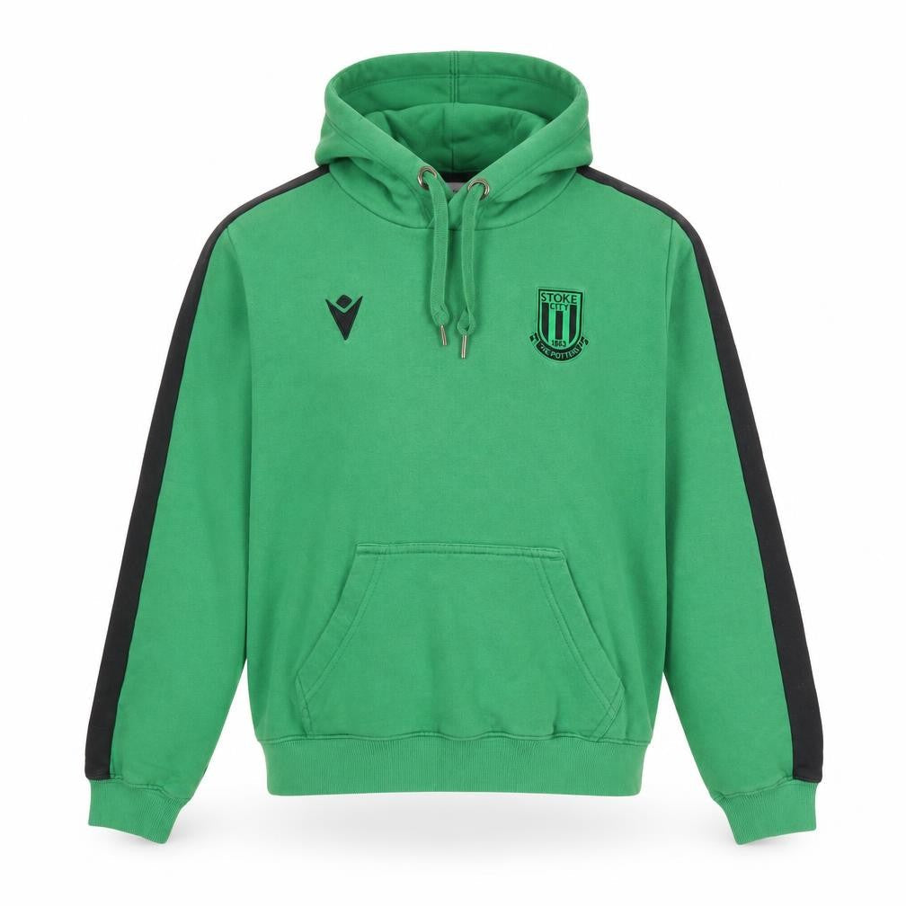 Macron Boys XS Green Pullover Hoodie Stoke City Football Logo