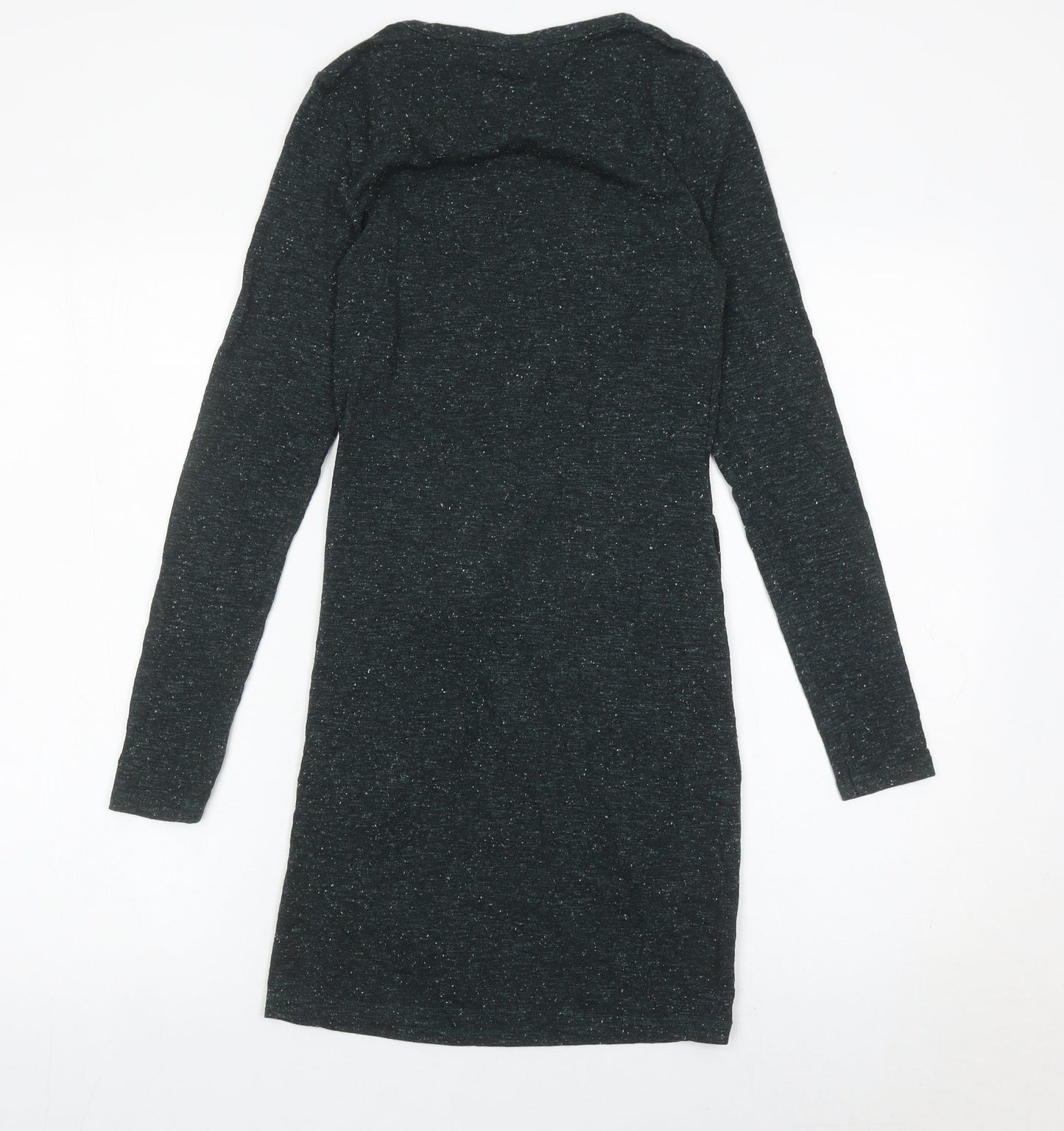 Topshop Women Black Size 8 Bodycon Knot Dress Long Sleeve