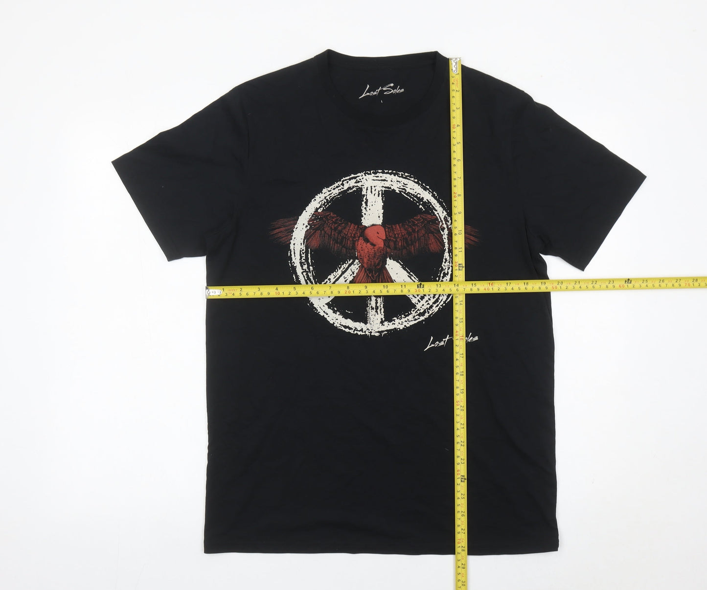 Lost Soles Men's Black L Crew Neck Graphic Print T-Shirt