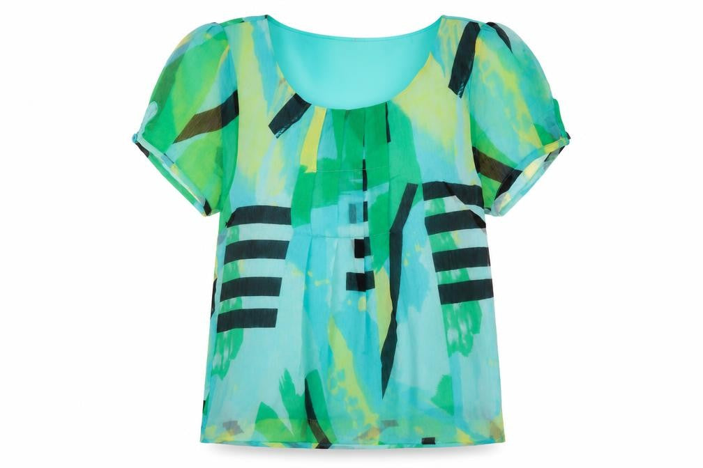 Fransa Women’s Multicoloured Geometric Chiffon Tunic Blouse L