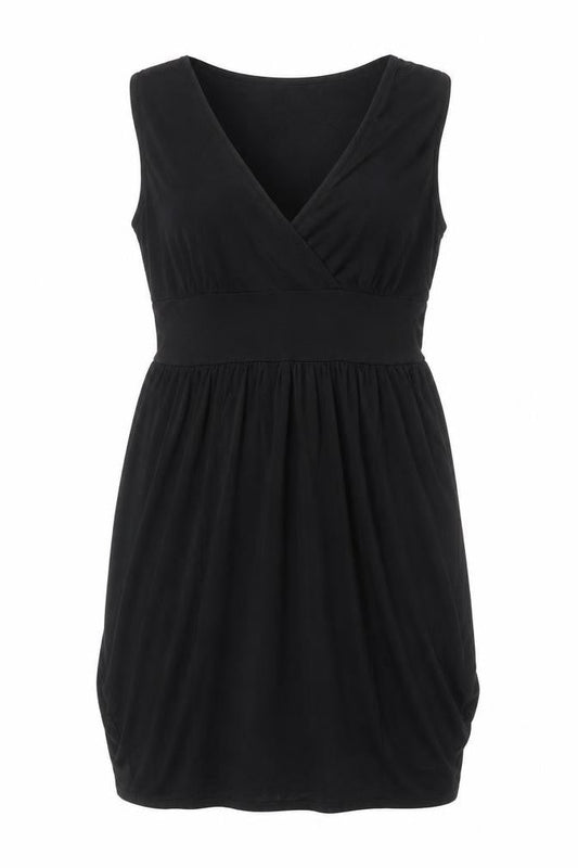 Soaked in Luxury Women’s Black Sleeveless V-Neck Wrap Dress Size S